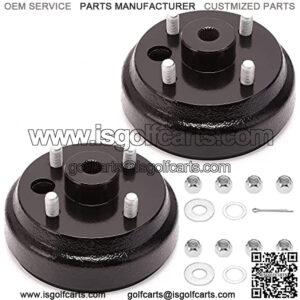 Golf Cart Brake Drum/Hub Assembly (Electric) for EZGO TXT Replaces OEM# 19186G1P, 2-Pack