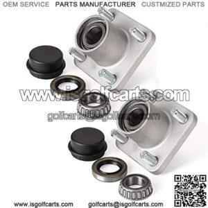 Wheel Hub Assembly for 2001.5-2013 EZGO TXT, Shuttle, Workhorse, ST Series Gas & Electric Golf Cart, with Bearing Races & Cap, OEM# 70895-G01 70895G01, Set of 2