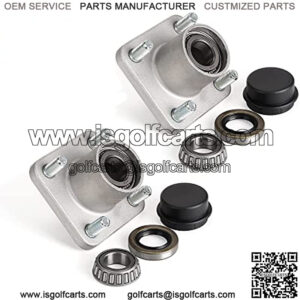 Golf Cart Front Wheel Hub Assembly with Hub Bearing/Oil Seal/Dust Cover for EZGO PDS&TXT/Medalist Gas & Electric 2001-Up,Replace OEM# 70895G01,L44643(Pack of 2)