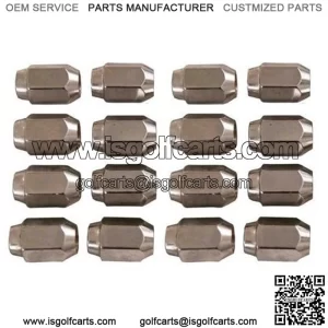 16 Pack of CHROME Metric 12mm x 1.5 Threaded Lug Nuts (for GEM Car)