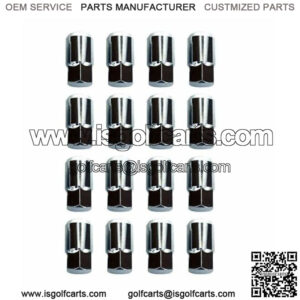 Chrome Long Lug Nut Set (16) for EZGO and Club Car Golf Carts