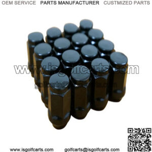 16 Pack of BLACK Metric Threaded Golf Cart Lug Nuts (Yamaha Golf Carts and STAR EV)