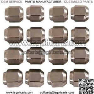 16 Pack of CHROME Metric Threaded Golf Cart Lug Nuts (for Yamaha Golf Carts, 12mm)