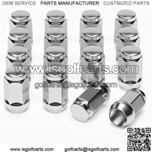 1/2-20 Wheel Lug Nuts for EZGO & Club Car Golf Cart, Closed End Bulge Acorn 60 Degree Conical Seat, 3/4" Hex, Set of 16