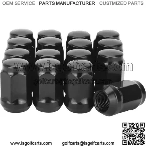 Golf Cart Wheel Lug Nuts for EZGO Club Car 16Pcs Black Standard Threads