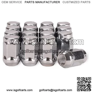 Golf Cart Wheel Lug Nuts for EZGO & Club Car, 1/2"-20 Size, 16 Pack,Chrome
