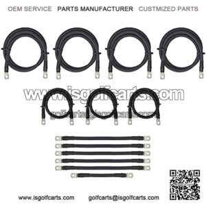 Aftermarket 4 Gauge Golf Cart Battery Cables Fits EZGO 36V 36 Volt TXT Golf Carts (Battery + Controller/Motor Cables) Complete 13 Piece Set