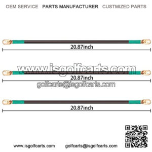 Golf Cart 4 Gauge Battery Cables (Set of 3)?C Fits 12-Volt Club Car Precedent (2004-2008)