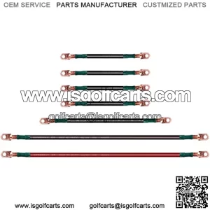 Golf Cart Battery Cable Kit for TXT/Medalist 1994-up 36 & 48 Volt Electric (4 Gauge, Set of 7 PCS)