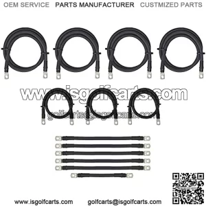 Aftermarket 4 Gauge Golf Cart Battery Cables Fits 36V 36 Volt TXT Golf Carts (Battery + Controller/Motor Cables) Complete 13 Piece Set