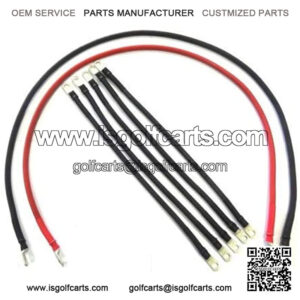 WIRE AND SUPPLY 4 Awg HD Golf Cart Battery Cable 7 pc Set Club Car DS IQ Set U.S.A Made