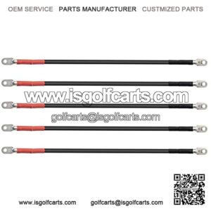 Golf Cart Battery Cable Set for Club Car DS 1995-Up 48 Volt 4 Gauge (Set of 5)