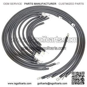 WIRE AND SUPPLY 2 Awg HD Golf Cart Battery Cable 13 pc Black 1998 48V Club CAR DS Set U.S.A