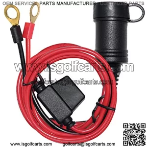 6FT Car Female Cigarette Lighter Plug Socket to Eyelet Terminals 12V Extension Cable with 15A Fuse(6FT)