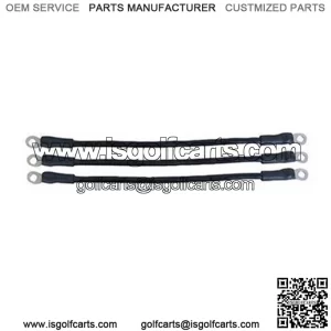 Club Car DS Battery Cables - Includes (3) x 14" 6-gauge Cable Set (For DS w/ 12V Batteries)