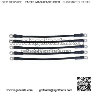 Yamaha G2/ G8/ G9 & Club Car Battery Cables - Includes (5) x 12" 4-gauge Cable Set (For Club Car 36V 1981+, Yamaha 36V 1985-1994)