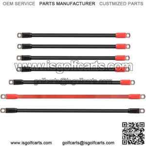 Golf Cart Battery Cables Wiring Kit for EZGO TXT 1994 & UP with 4 Gauge 7 PC AC/DC Wire Golf Cart Battery Cable Set 36 & 48 Volt