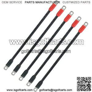 ??4 Gauge UL?? Golf Cart Battery Cable Kit for Club Car DS 1995-Up 48 Volt (Set of 5)
