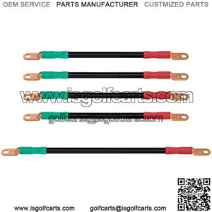 Golf Cart Battery Cables 4 Gauge for 36v & 48v EZGO TXT 1994-UP, AC/DC Wire Golf Cart Battery Pure Copper Wiring Kit with Heavy Duty Wire Lugs - Black & Green