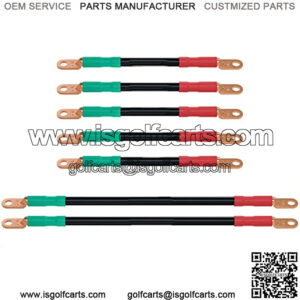 Golf Cart Battery Cables 4 Gauge for 36v & 48v EZGO TXT 1994-UP, AC/DC Wire Welding Battery Pure Copper Flexible Cable with Heavy Duty Terminal Connector