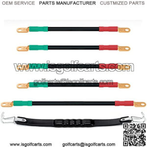 Golf Cart Battery Cables Wiring Kit for 36 Volt & 48 Volt EZGO TXT 1994 & UP, 5 PCS Golf Cart Battery Cables 4 Gauge with Free Golf Cart Battery Lifting Strap