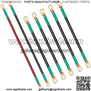 Golf Cart Battery Cables, Fits Club Car DS 1995-up (48Volt)/EZGO TXT 1994-up for (36 & 48 Volt) Golf Cart Batteries Cables Kit