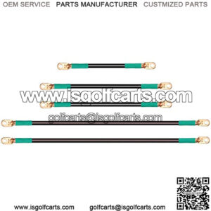 Golf Cart Battery Cable Kit for EZGO TXT 1994-up and Club Car Precedent 2008.5-up 48V (6x8V Batteries), 4 Gauge, Set of 5 PCS