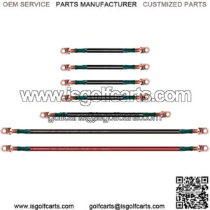 Golf Cart Battery Cables Wiring Kit for EZGO TXT & Medalist 1994-up 36 & 48 Volt, 4 Gauge 7 PCS Golf Cart Battery Cable Set