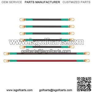 Golf Cart Battery Cables for 1994-up EZGO TXT 36V 48V, 14" Long-5pc, 25" Long-2