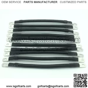 4 AWG 9 INCH Golf Cart Battery Cables for EZ-GO, Yamaha, Club Car 10 Pack