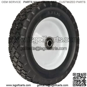 Martin Wheel 875-OF 8 by 1.75-Inch Light Duty Steel Wheel for Lawn Mower, 1/2-Inch Ball Bearing, 1-3/8-Inch Offset Hub, Diamond Tread