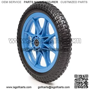 12 Inch Closed Cell Foam EVA Plastic Spoke Ball Bearing Wheel | Black Tire/Blue Rim