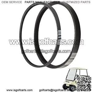 Golf Cart Starter Generator Belt and Clutch Drive Belt for Club Car DS 1997-UP and Precedent 2004-UP, Replace 101916701, 1016203