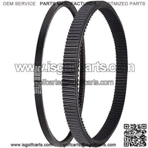 Golf Cart Clutch Drive Belt w/Starter Generator Belt for EZGO TXT RXV 2010 UP with Kawasaki Engine,OEM# 618630, 606138, 16548G1
