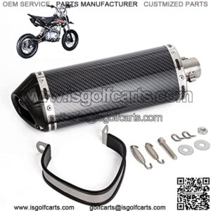 Universal 1.5" Inlet Stainless Steel Exhaust Muffler with Removable DB Killer Slip on Dirt Pit Street Bike 125cc Motorcycle Scooter ATV,SIZE:Length 330mm X Dia 98mm