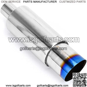 Stainless Steel 2" Inlet 3.5" Outlet Burnt Tip Exhaust Muffler Universal 14.1" Length