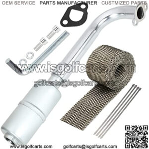 Upgraded Exhaust Header Pipe Muffler Kit for Non Hemi Predator 212cc GX160 GX200 Coleman KT196 Baja Warrior MB200 196cc 6.5hp Hammerhead 80T Mini Bike Go Kart Small Engine Performance Parts