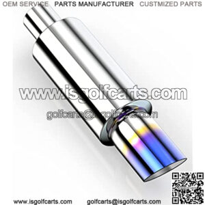 MZS Exhaust Muffler, Stainless Steel Exhaust Tip 15" Length 2" Inlet 3" Outlet Universal for Car Sedan SUV Truck Vehicles (Titanium Burnt Tip)