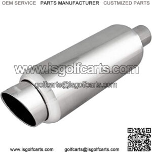 EX-5016 Performance Bolt-On Resonated Exhaust Muffler with Clamps and Adapters for Universal Fitment on Most Cars, Sedans, and Trucks - Polished Stainless Steel