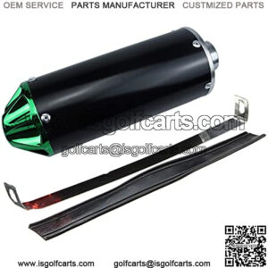 Aluminum Green 28mm Motorcycle Exhaust Muffler With Clamp For 50cc 70cc 90cc 110cc 125cc Chinese Pit Trail Dirt Bike Mini Motocross Motorcycle CRF50 XR50 KLX Coolster SSR Thumpstar Lifan