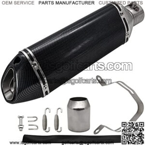 Motorcycle Slip On Exhaust Muffler,1.5-2" Carbon Fiber Unversal Exhaust Slip on Silencers & Mufflers For Dirt Bike Street Bike Scooter ATV Racing Exhaust Pipes