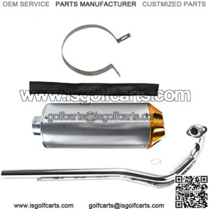 28mm Exhaust Muffler & Exhaust Pipe For 50cc 70cc 90cc 110cc 125cc CRF50 XR50 KLX SSR Dirt Pit Bike (Gold)