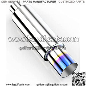 MZS Exhaust Muffler, Stainless Steel Exhaust Tip 18.5" Length 3" Inlet 4" Outlet Universal for Car Sedan SUV Truck Vehicles (Titanium Burnt Tip)