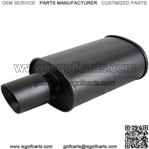 TC Sportline Burnout MU-UN001SB Spun-locked Universal Oval Muffler Exhaust Double Wall 3.5" Slant Tip 2.5" Inlet (BLACK)