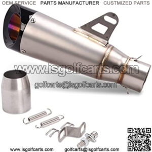 Universal Muffler Motorcycle Slip on Exhaust 1.5-2in Inlet Exhaust Pipe Silencers Motorcycles Muffler Tips for Scooter Motorcycle ATV Dirt Bike Street Bike fit Diameter 38mm-51mm Silver