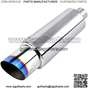 Exhaust Muffler, Stainless Steel Exhaust Tip, Universal 15" Length (Burnt, 2" Inlet 3" Outlet)
