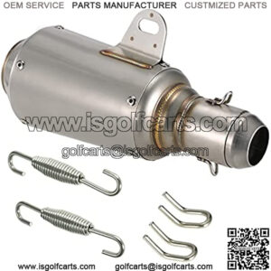 51mm Motorcycle Exhaust Pipe Muffler, Universal Frosting Stainless Steel Exhaust Silencers Mufflers Compatible with Motorcycle ATV Dirt Bike