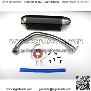 NEW! High Performance Exhaust System Muffler for GY6 50cc-400cc 4 Stroke Scooters ATV Go Kart (Black)