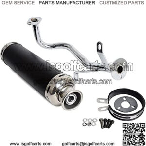 Black Exhaust System Muffler Pipe Compatible with 4 Stroke GY6 50cc Engines Scooters GY6 50cc 139QMB QMB139 1P39QMB Scooter Moped