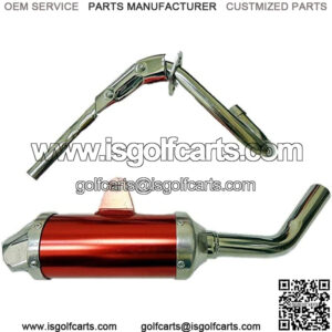 Performance Exhaust Pipe Muffler for Twin Spar Perimeter Frame SDG SSR 125cc Pit Bike Dirt Bike Honda XR50 CRF50 D Section Style (Red)
